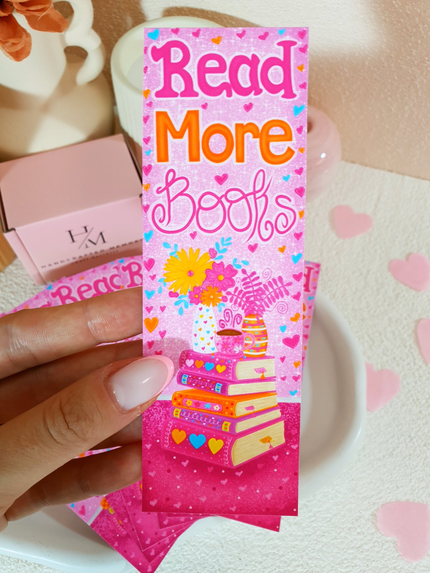 Read More Books Pink Traditional Bookmark
