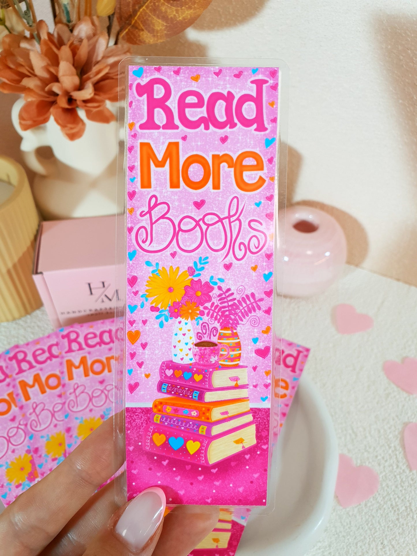 Read More Books Pink Traditional Bookmark