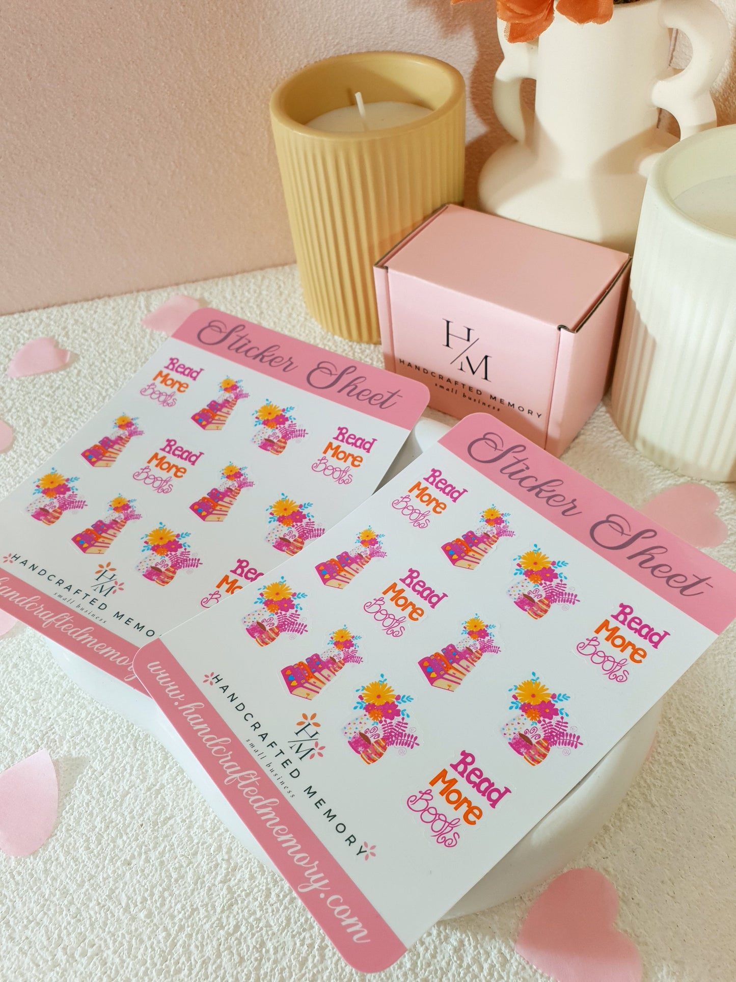 Read More Books Pink Sticker Sheet