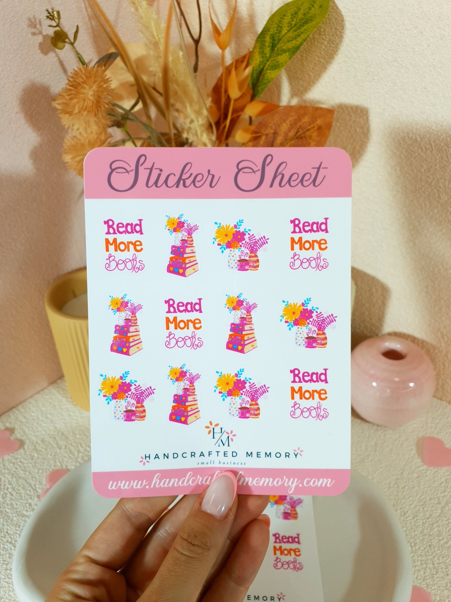 Read More Books Pink Sticker Sheet