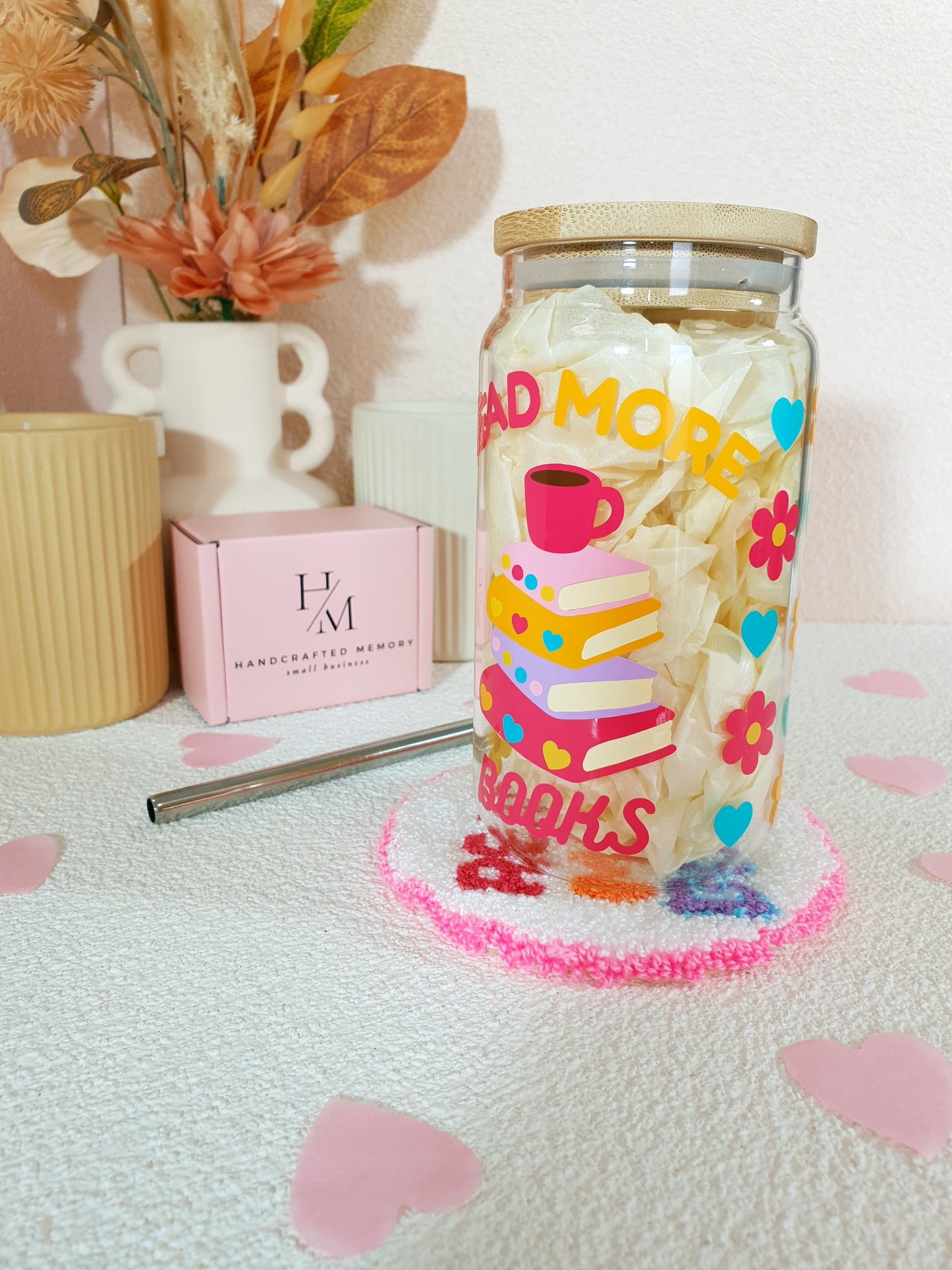 Read More Books Pink Cup and Mug Rug Bundle