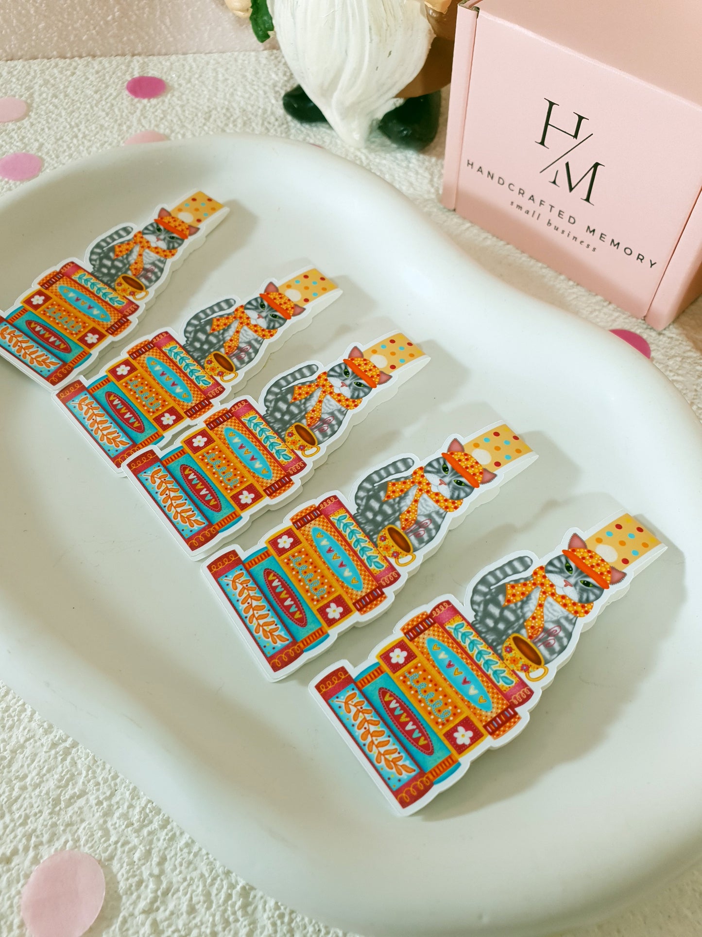 Bookish Cat in the Cozy Fall Magnetic Bookmark