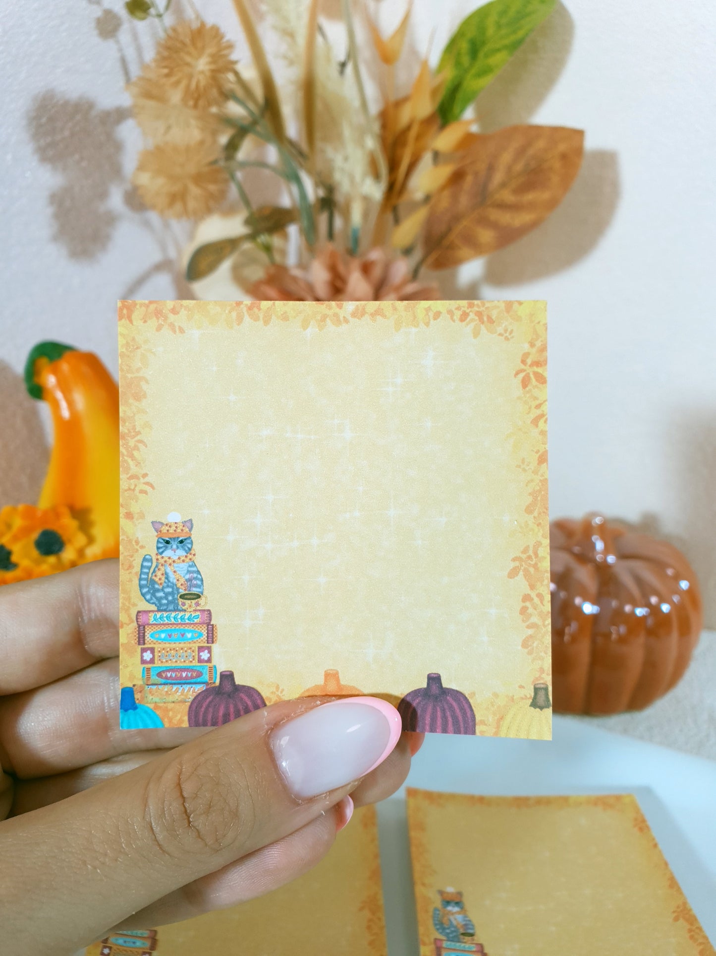 Bookish Cat in the Cozy Fall Sticky Notes