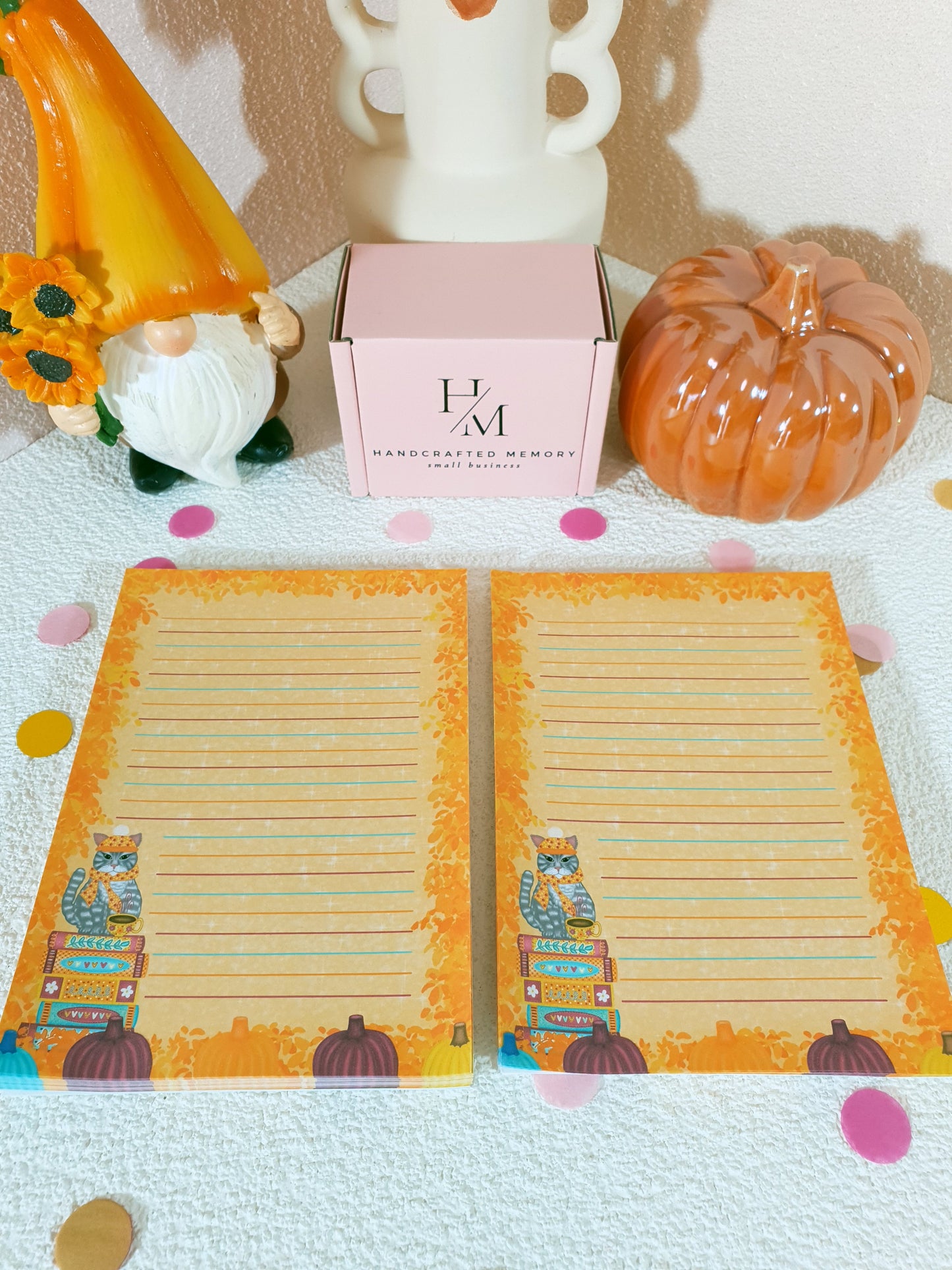 Bookish Cat in the Cozy Fall Big Notepad