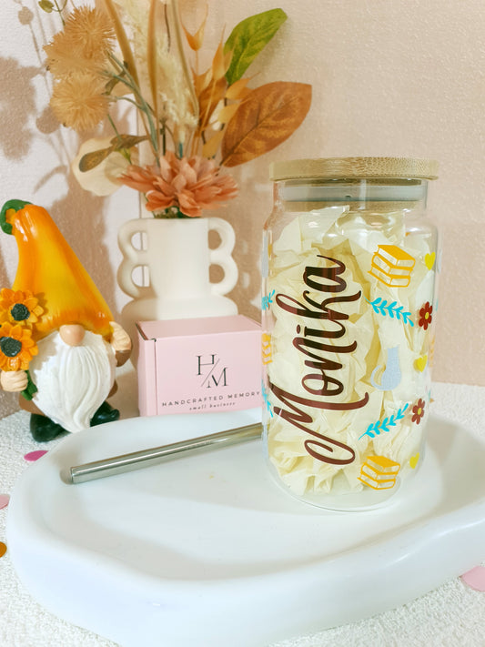 Bücherkatze-Tasse mit Namensaufdruck