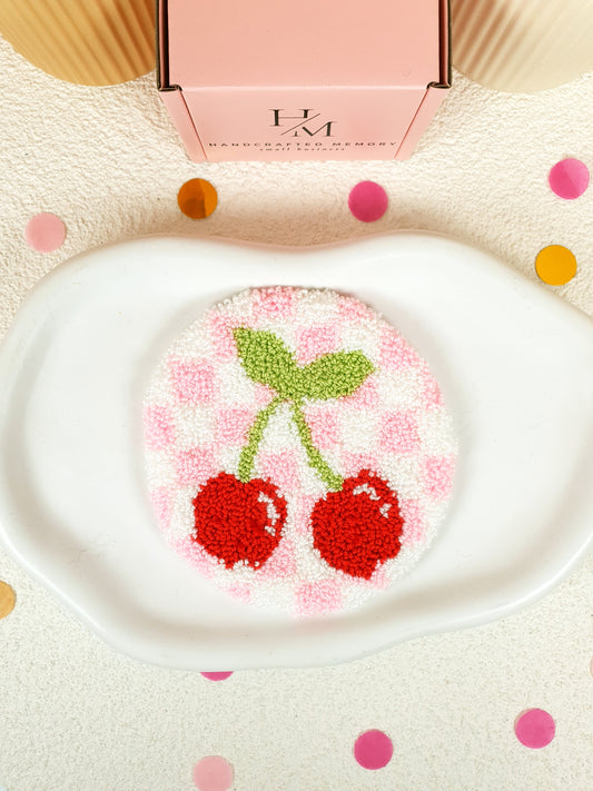 Kockás Cseresznyés Poháralátét