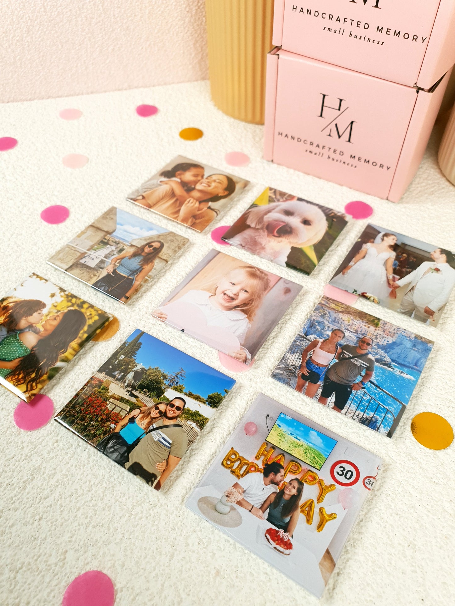 Square 9 Pack Photo Magnets