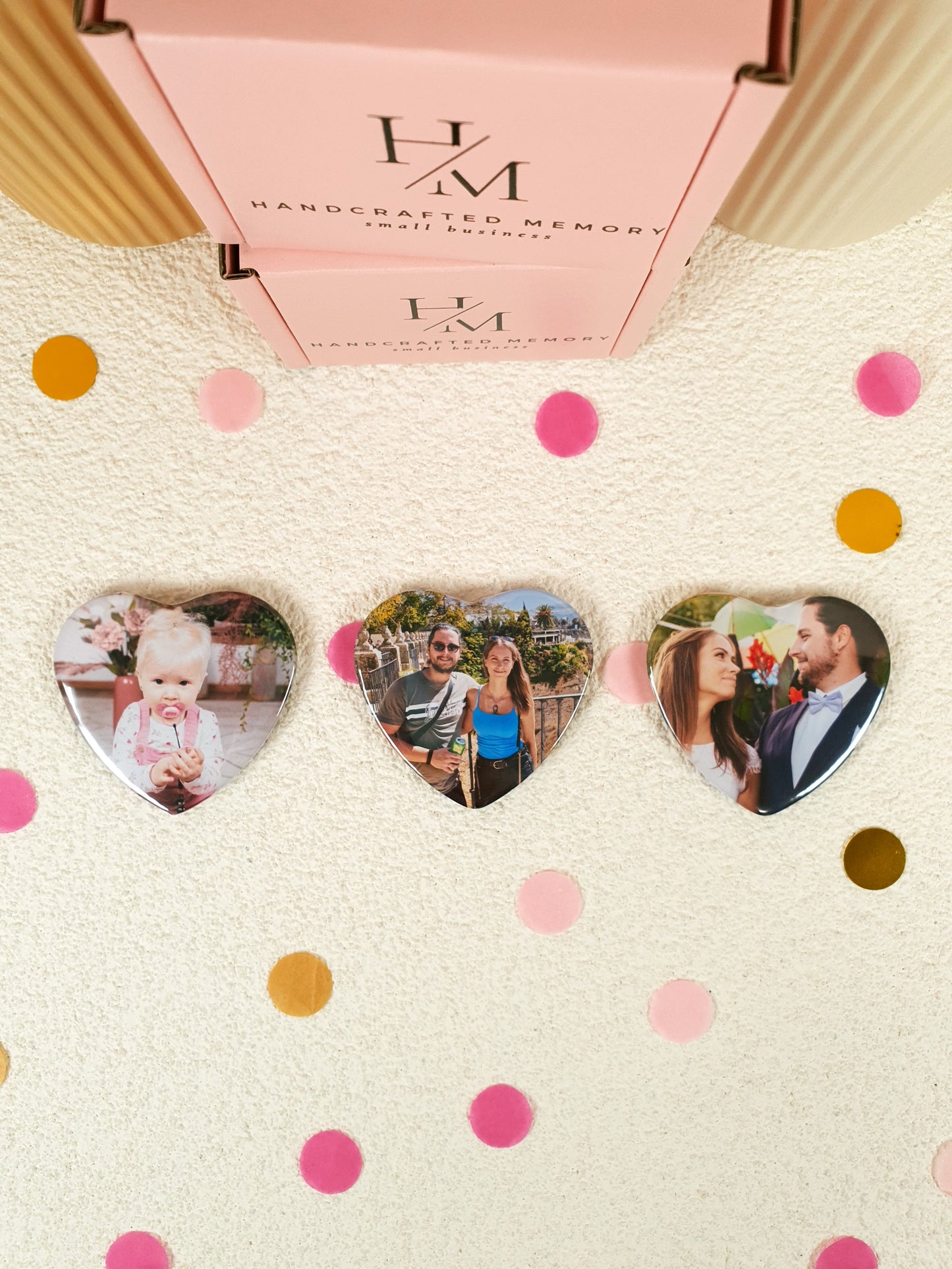 Heart 3 Pack Photo Magnets