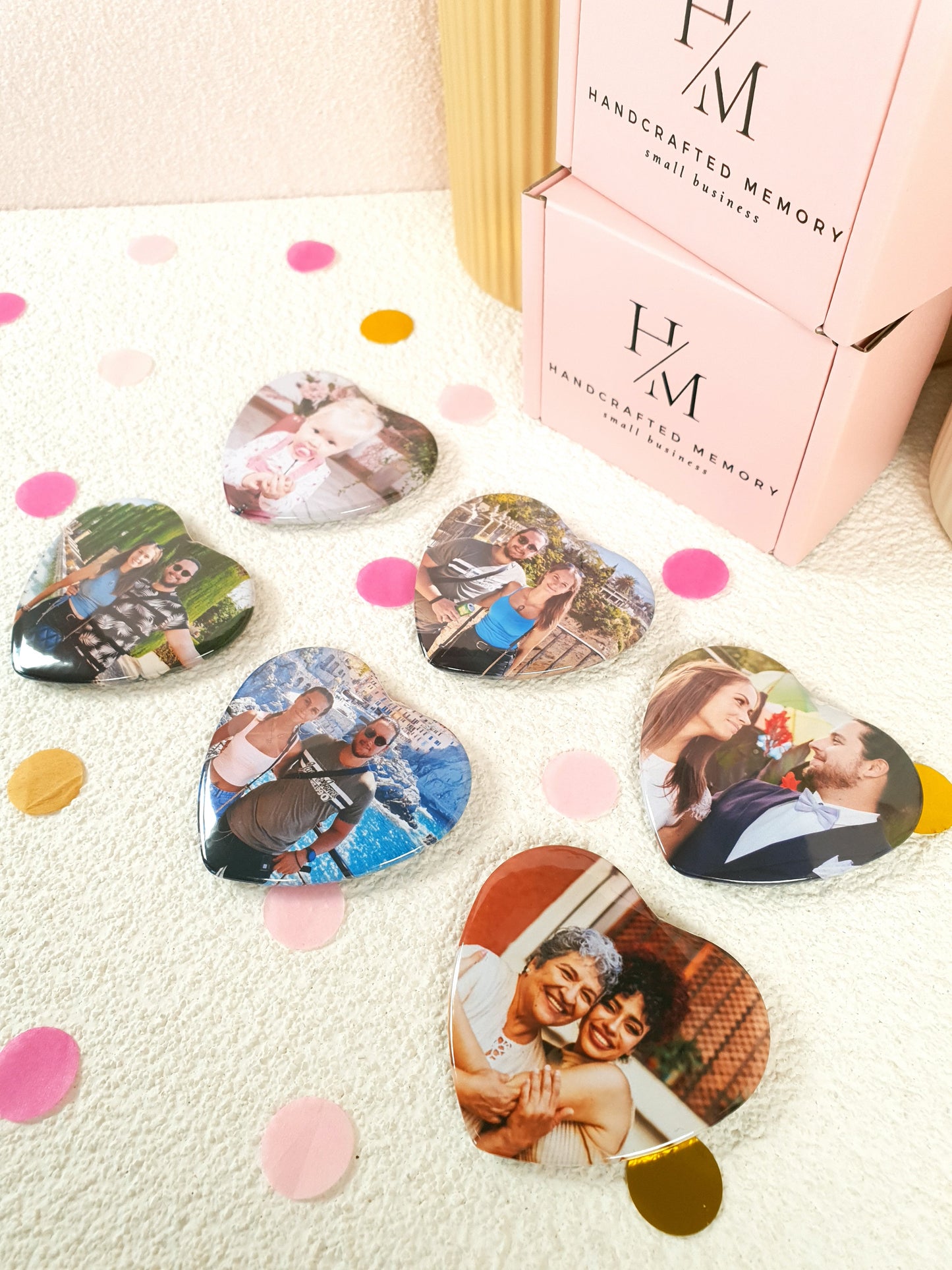 Heart 6 Pack Photo Magnets