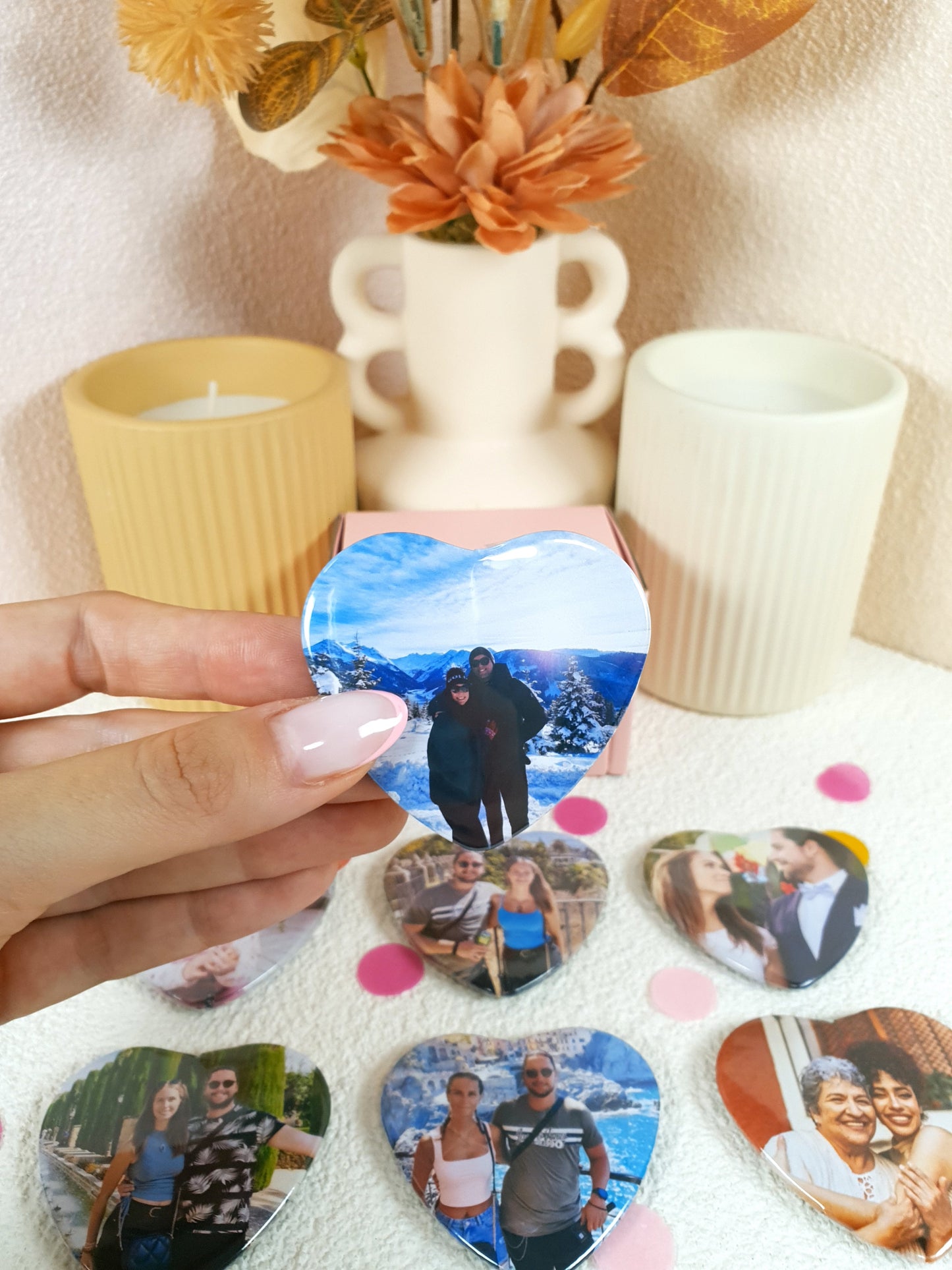Heart 6 Pack Photo Magnets