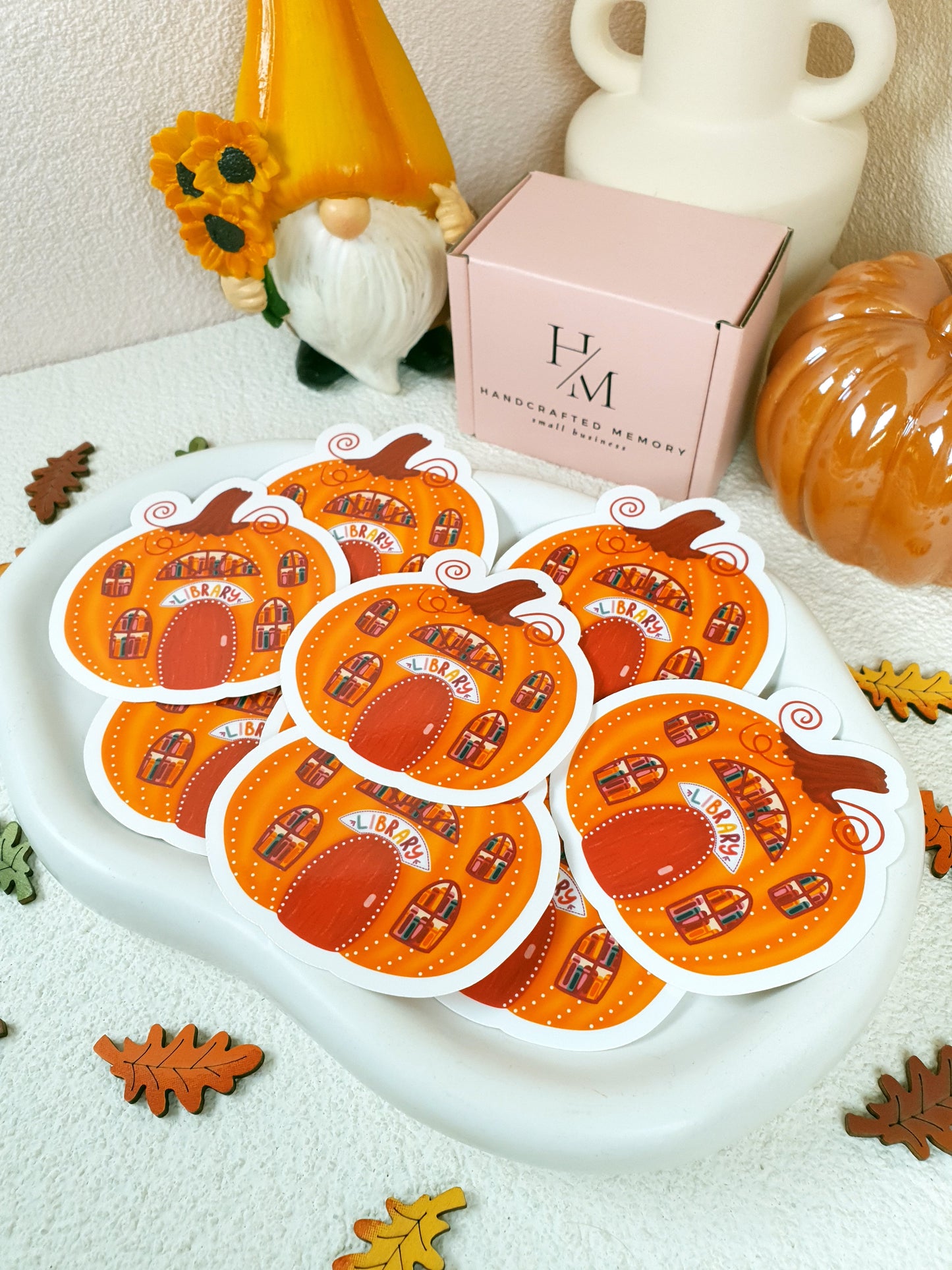 Pumpkin Library Vinyl Sticker