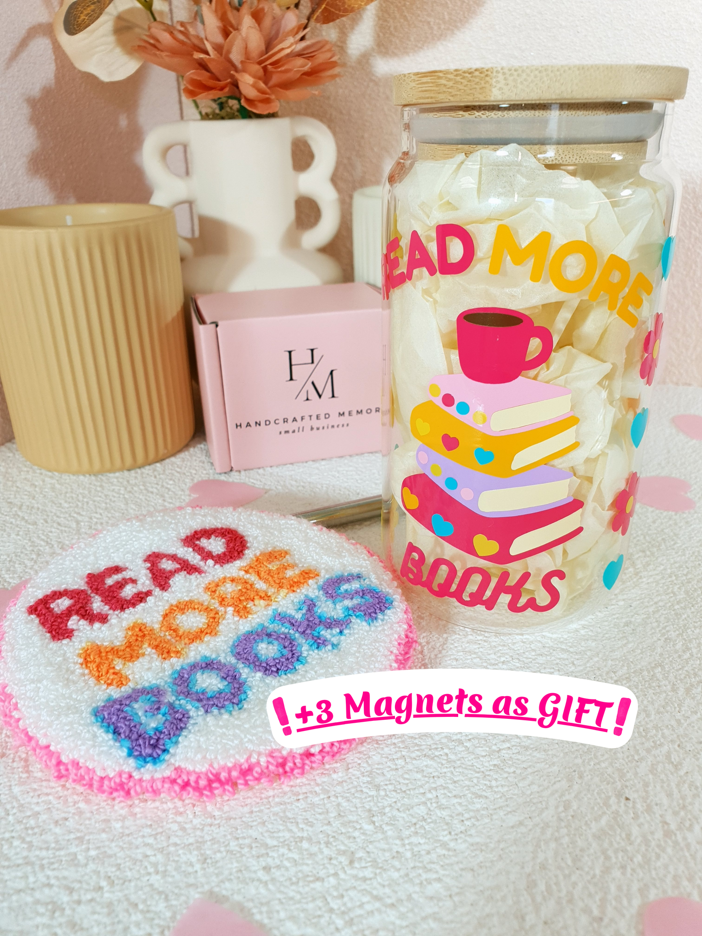 Read More Books Pink Cup and Mug Rug Bundle