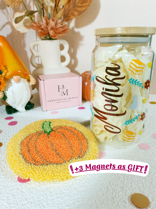 Bücherkatze im Kuschelherbst – Tassen- und Untersetzer-Set