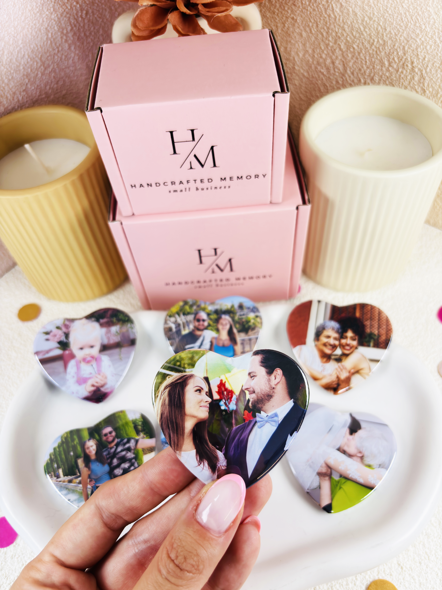 Heart 6 Pack Photo Magnets