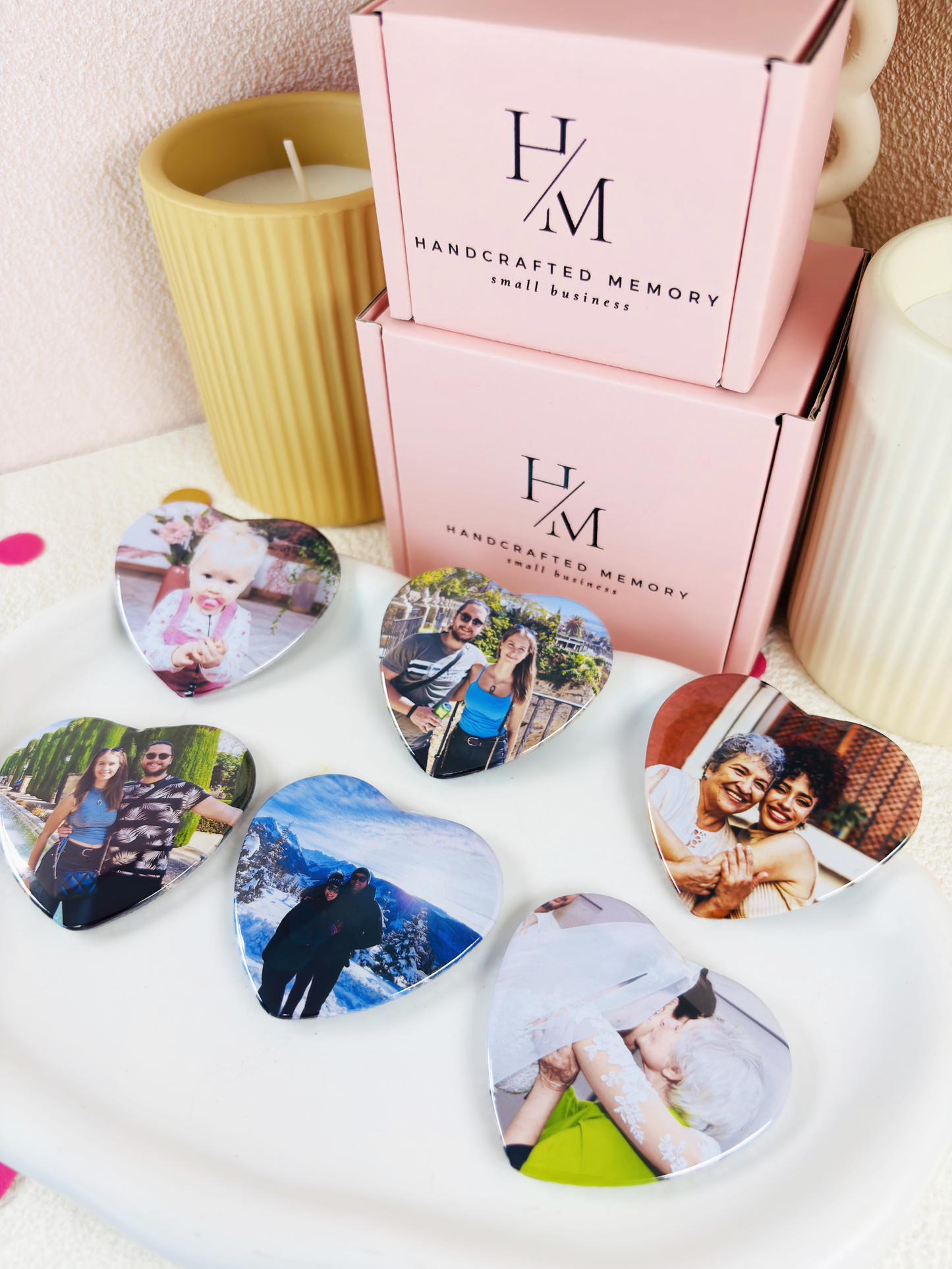 Heart 6 Pack Photo Magnets