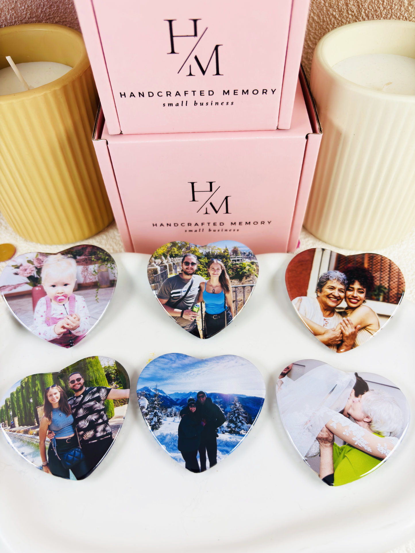 Heart 6 Pack Photo Magnets