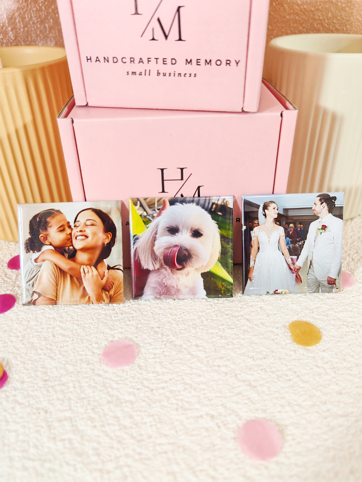 Square 3 Pack Photo Magnets