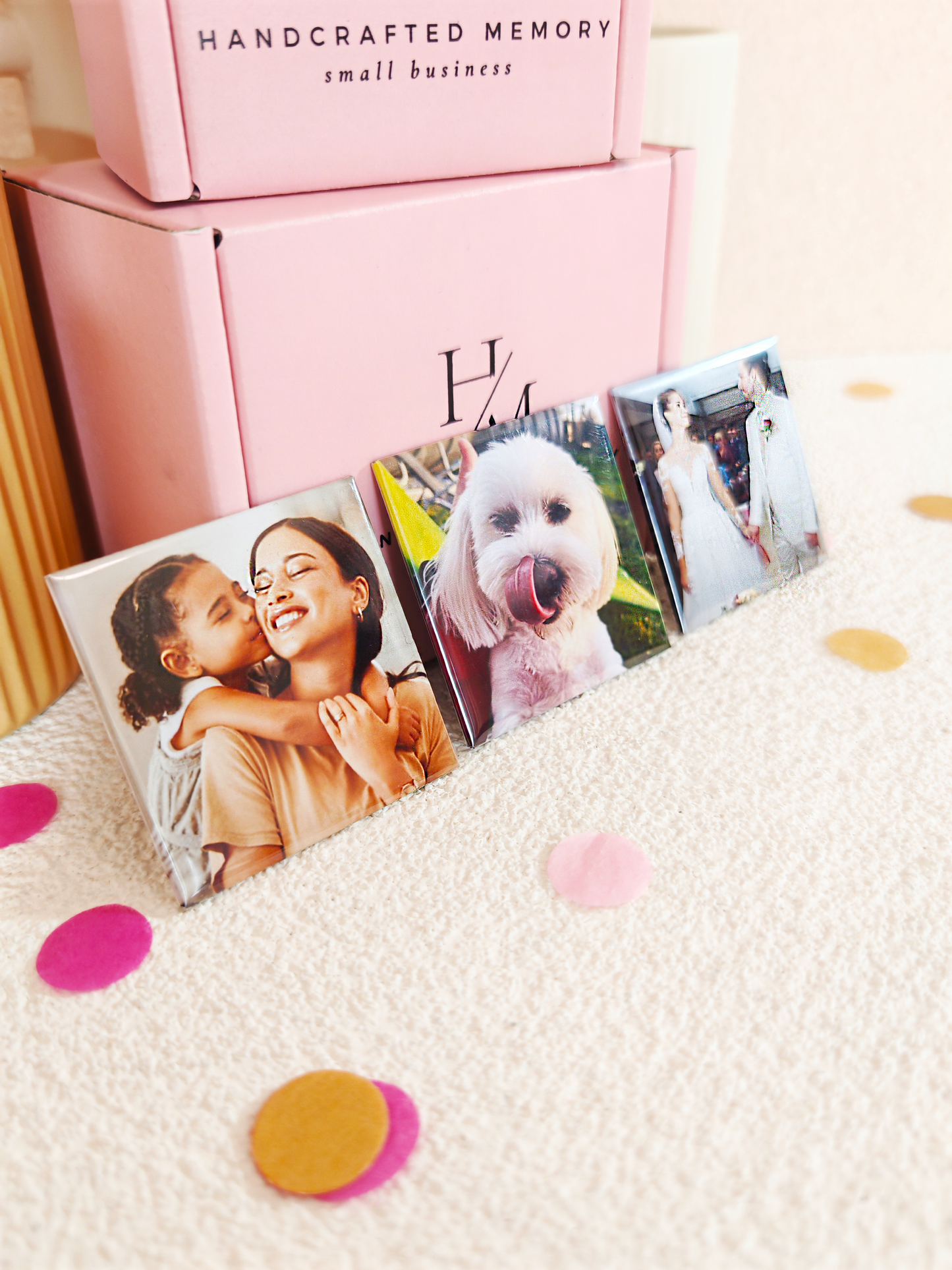 Square 3 Pack Photo Magnets