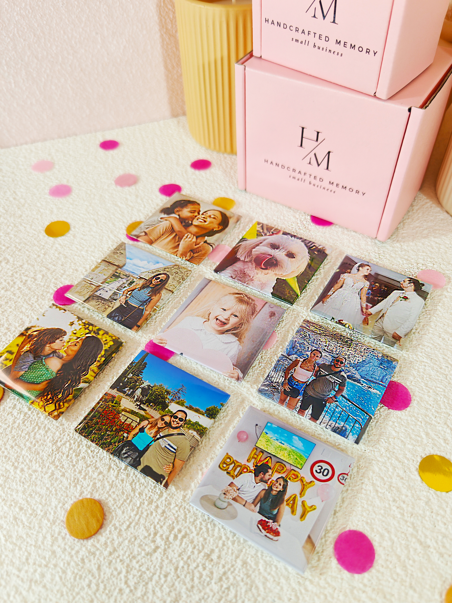 Square 9 Pack Photo Magnets