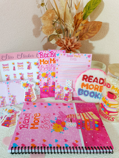 Read More Books Pink Stationary + Cup and Mug Rug Bundle