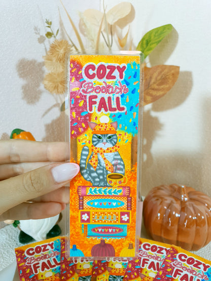 Bookish Cat in the Cozy Fall Traditional Bookmark