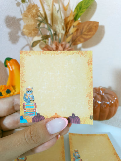 Bookish Cat in the Cozy Fall Sticky Notes