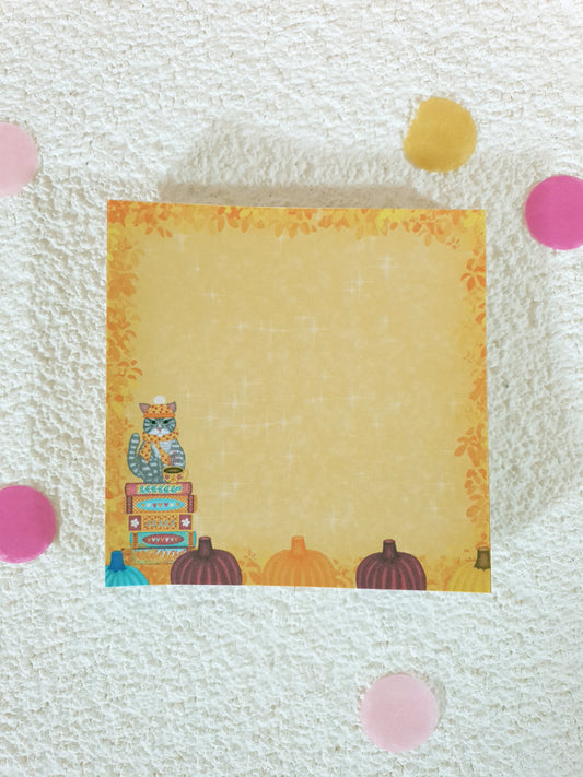 Bookish Cat in the Cozy Fall Sticky Notes