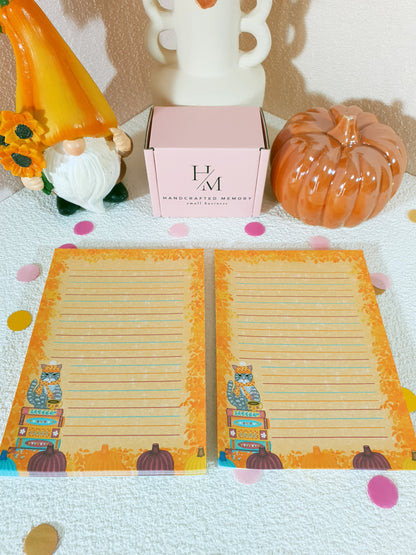 Bookish Cat in the Cozy Fall Big Notepad