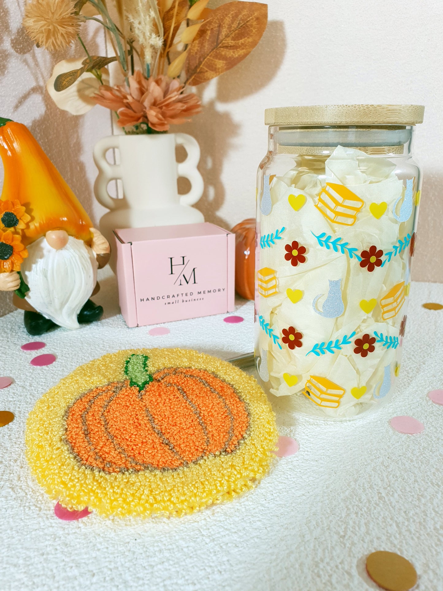 Bookish Cat in the Cozy Fall Cup and Mug Rug Bundle