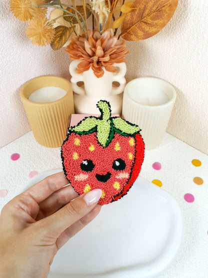 Happy Strawberry Mug Rug