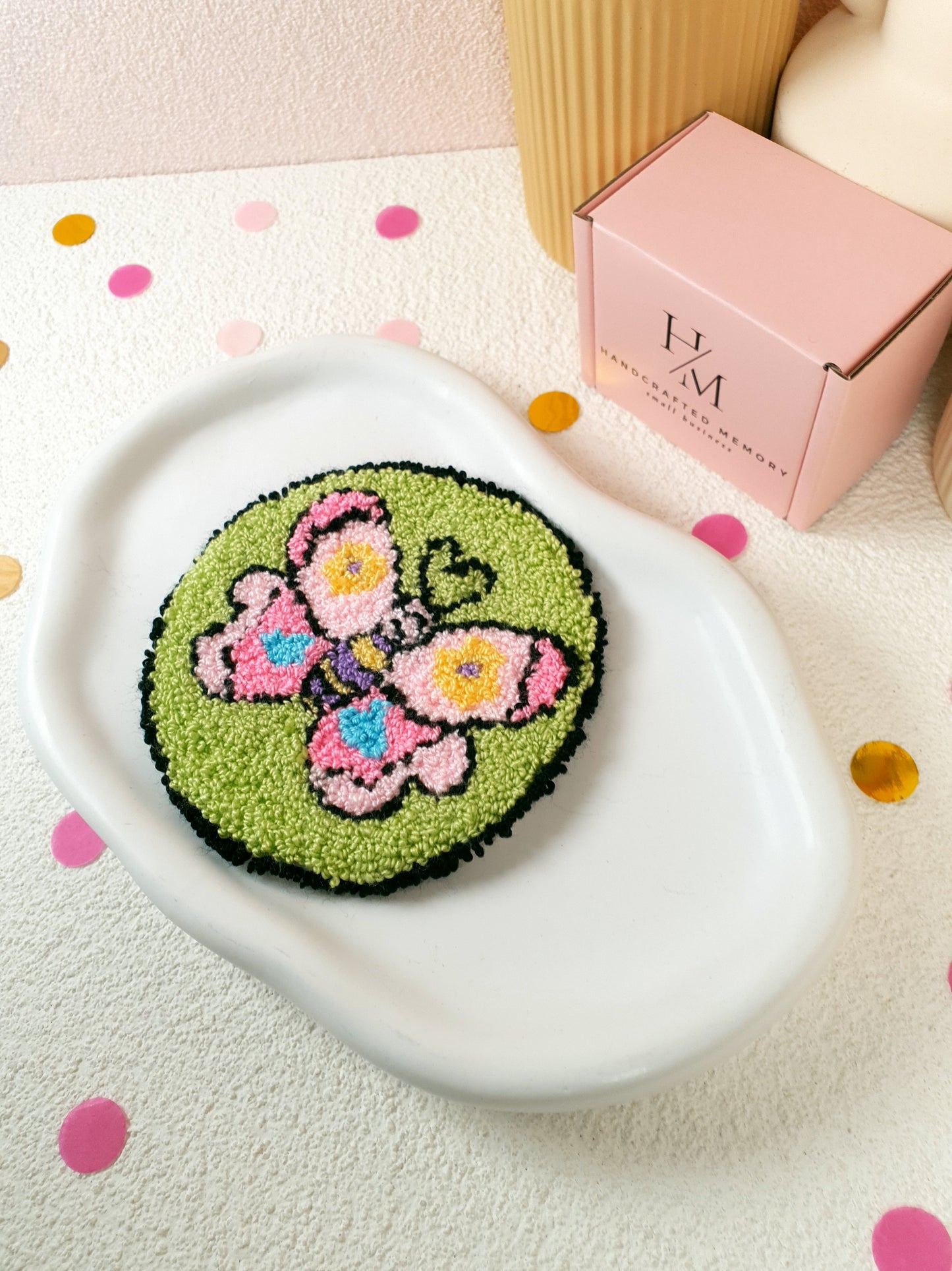 Cheerful Butterfly Mug Rug