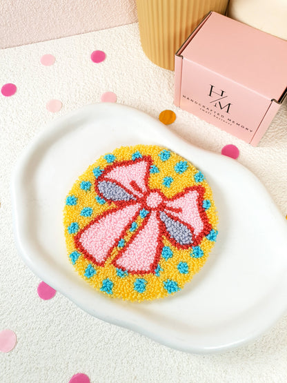 Polka Dot Bow Mug Rug