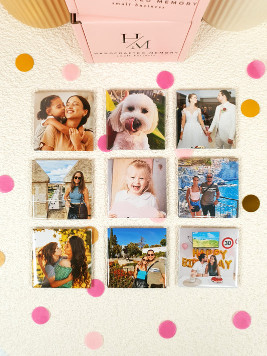 Square 9 Pack Photo Magnets