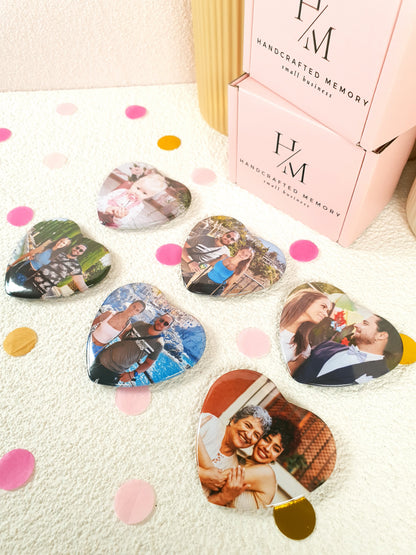 Heart 6 Pack Photo Magnets