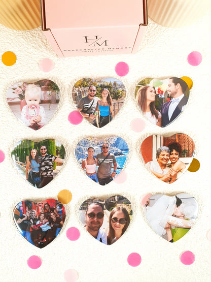 Heart 9 Pack Photo Magnets