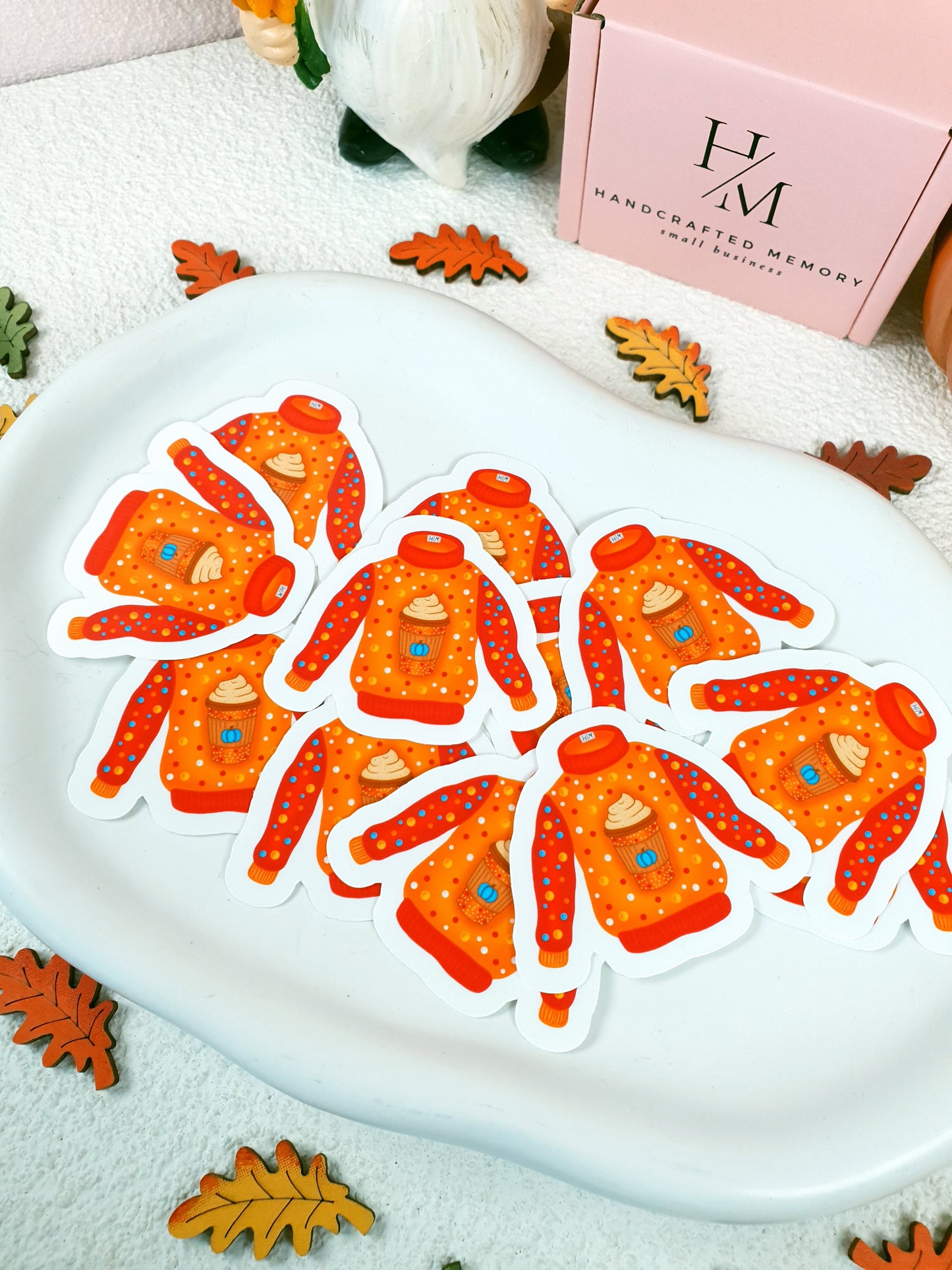 Orangefarbener Pullover – Vinyl-Sticker