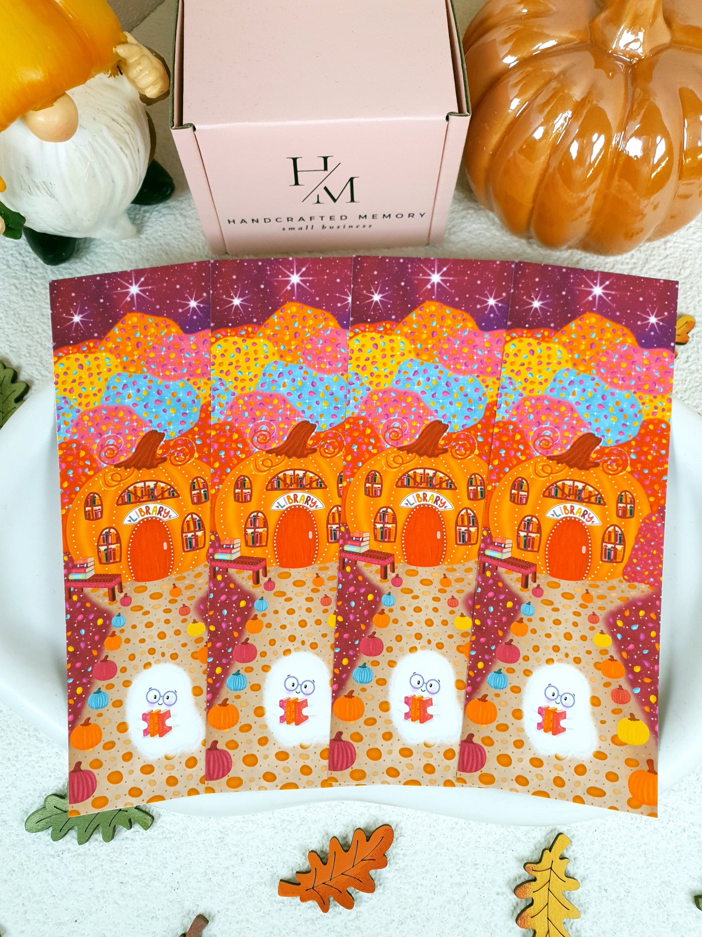 Pumpkin Library Traditional Bookmark Set or Individual