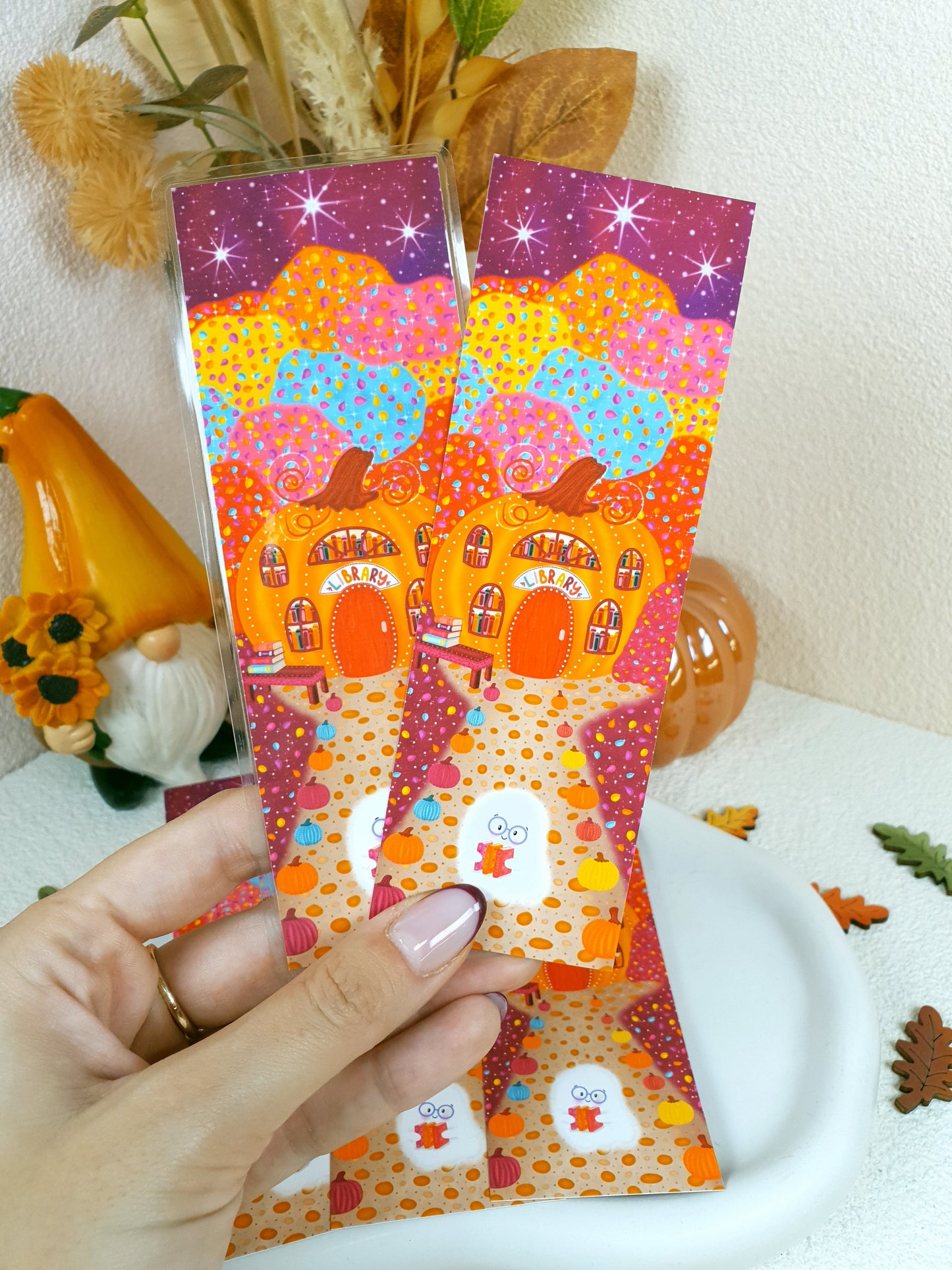 Pumpkin Library Traditional Bookmark Set or Individual