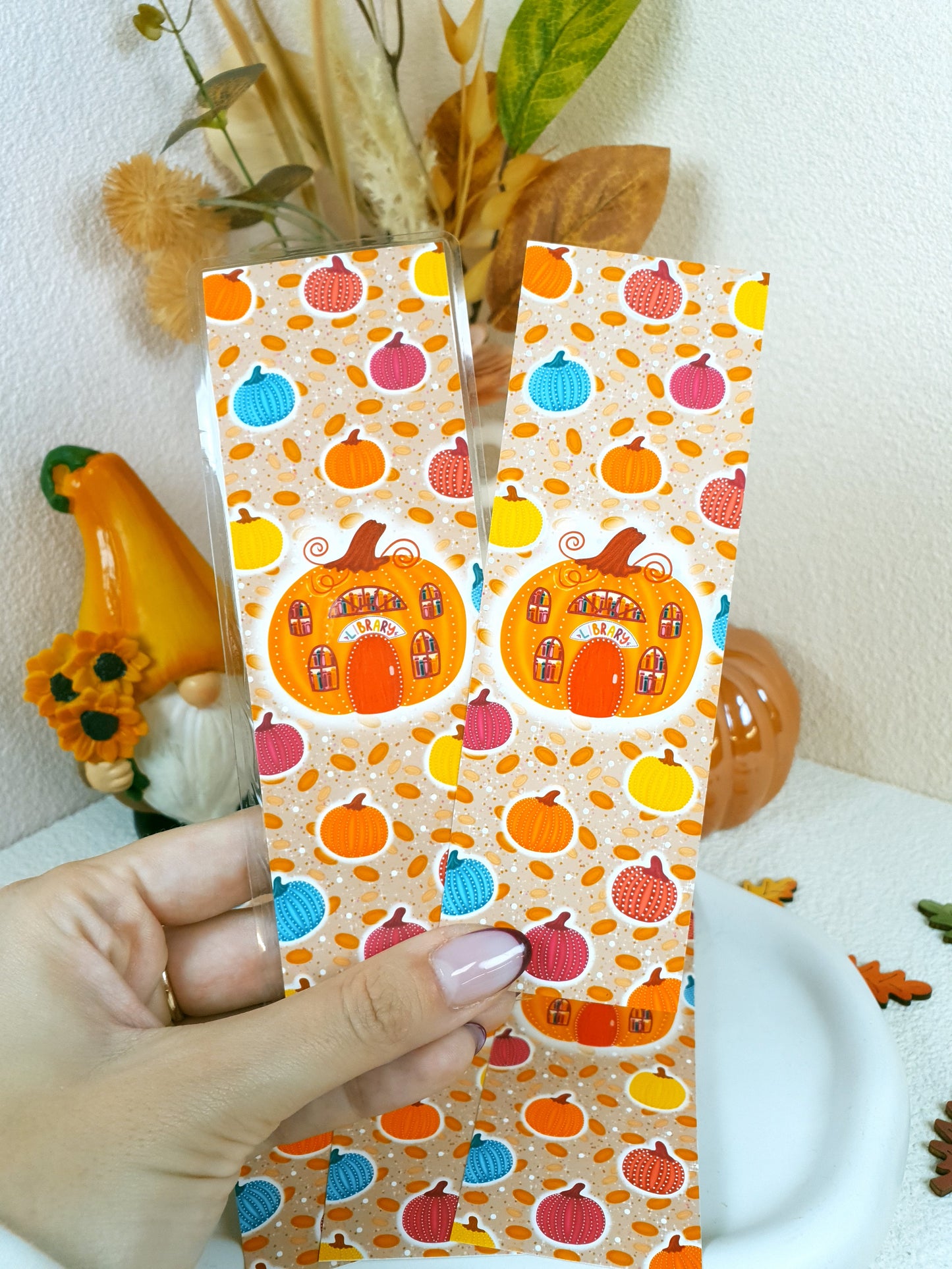 Pumpkin Library Traditional Bookmark Set or Individual