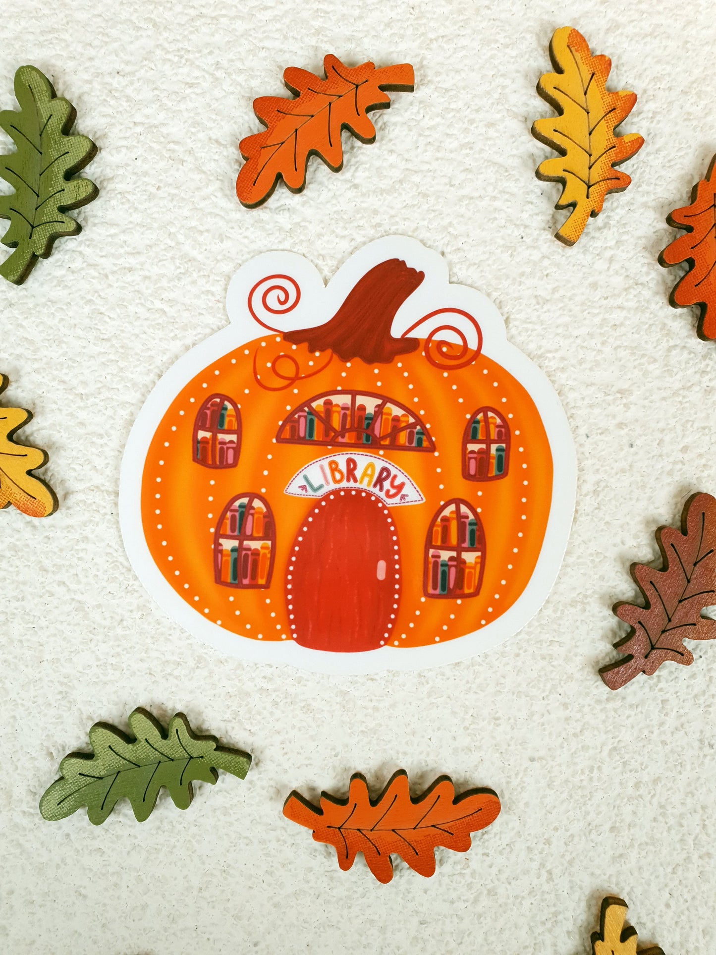 Pumpkin Library Vinyl Sticker
