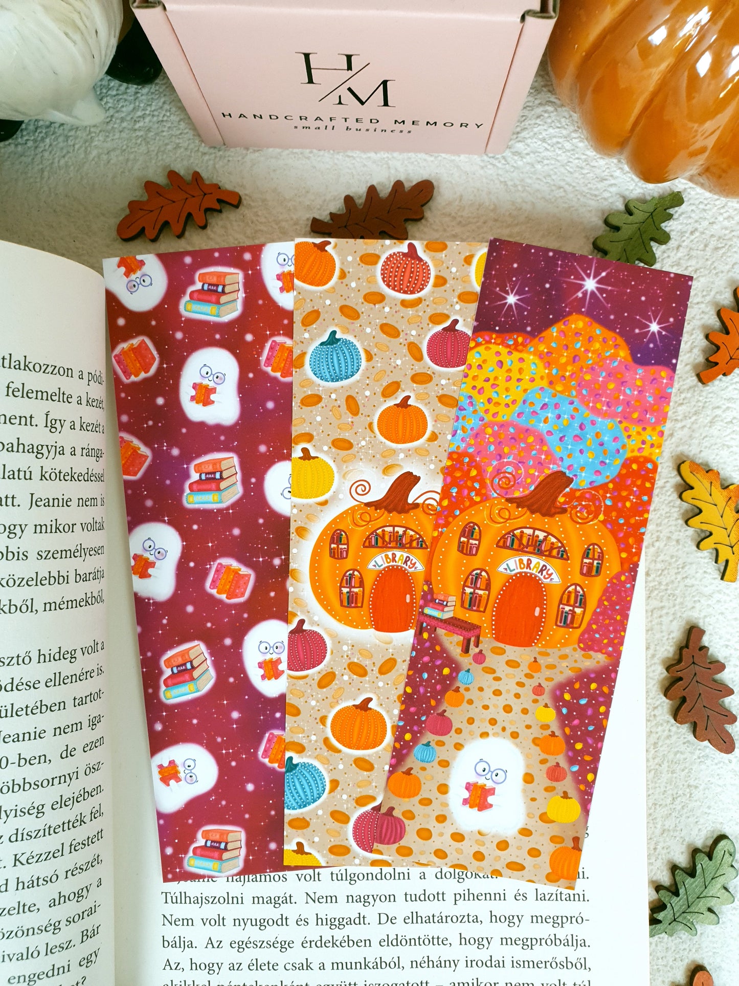 Pumpkin Library Traditional Bookmark Set or Individual