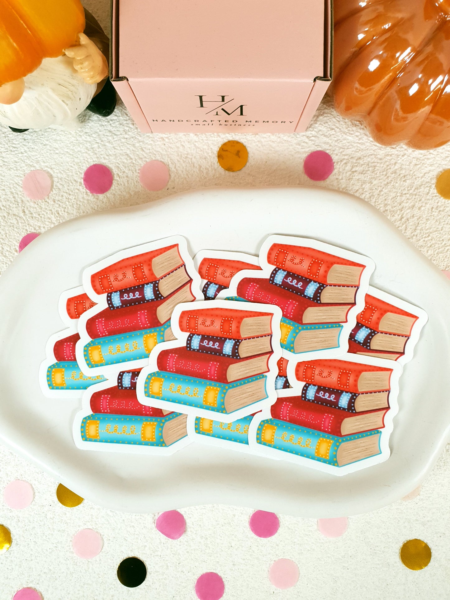 Stack of Books Vinyl Sticker