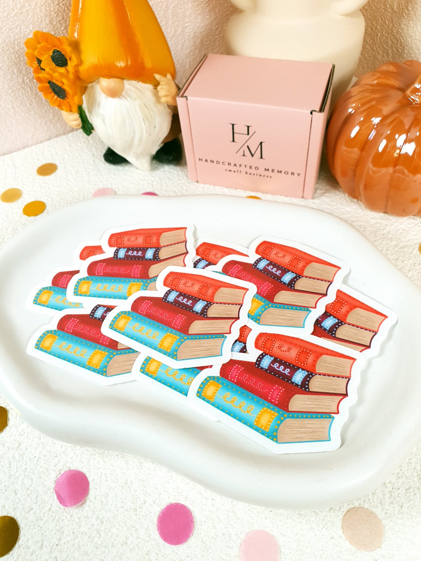 Stack of Books Vinyl Sticker