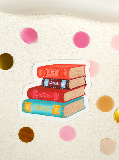 Stack of Books Vinyl Sticker