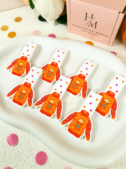 Orange Sweater Magnetic Bookmark