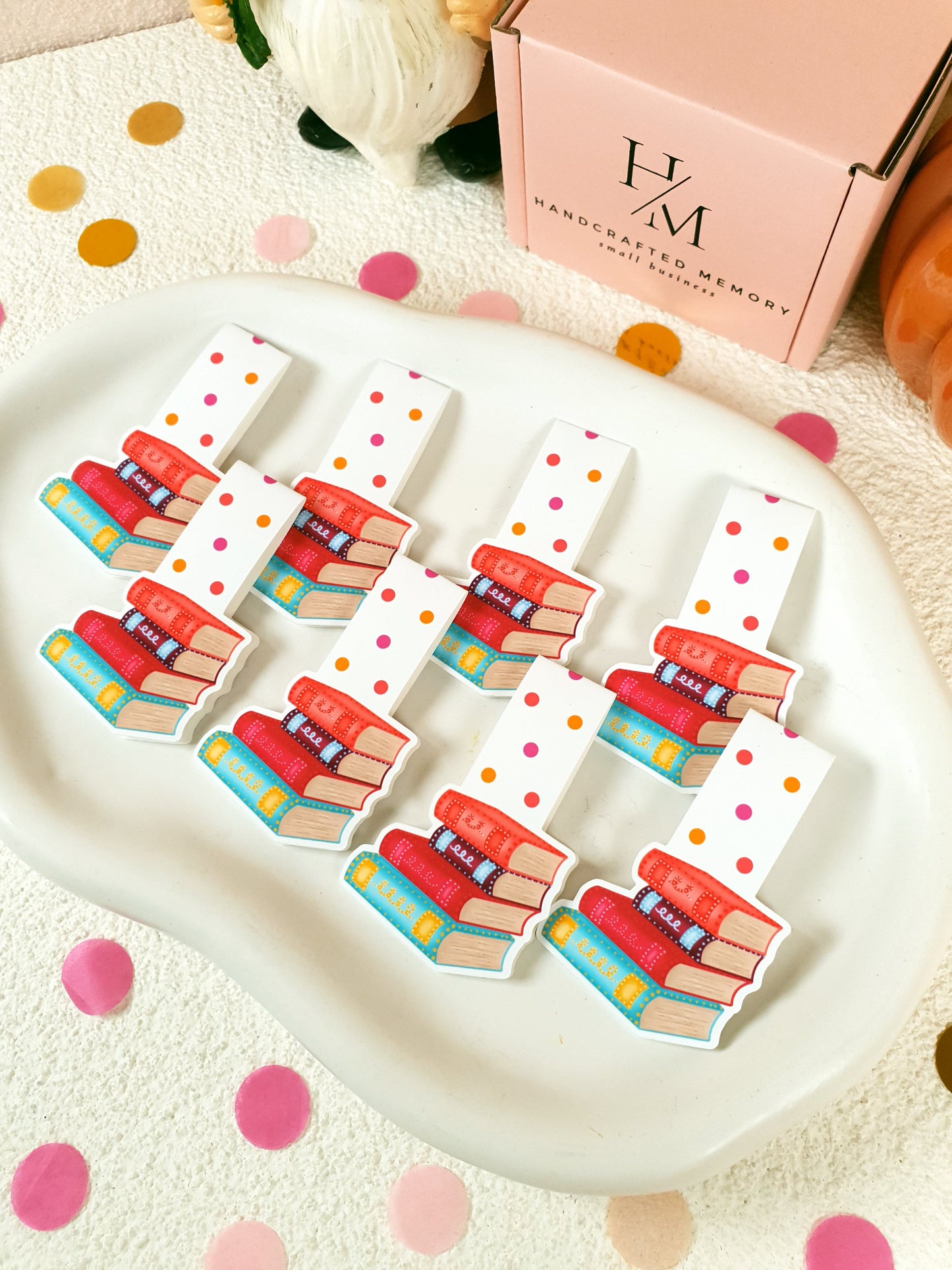 Stack of Books Magnetic Bookmark