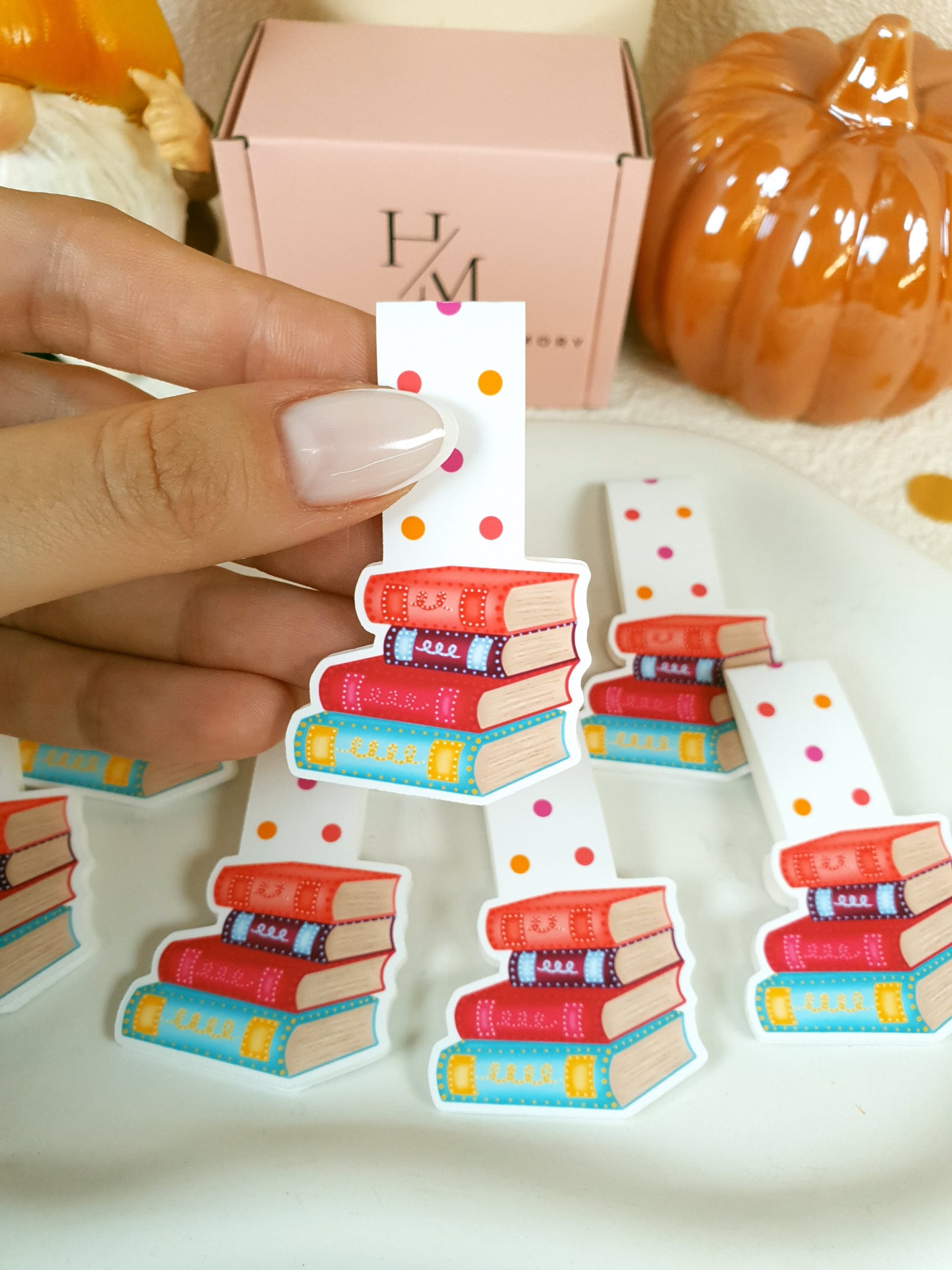 Stack of Books Magnetic Bookmark