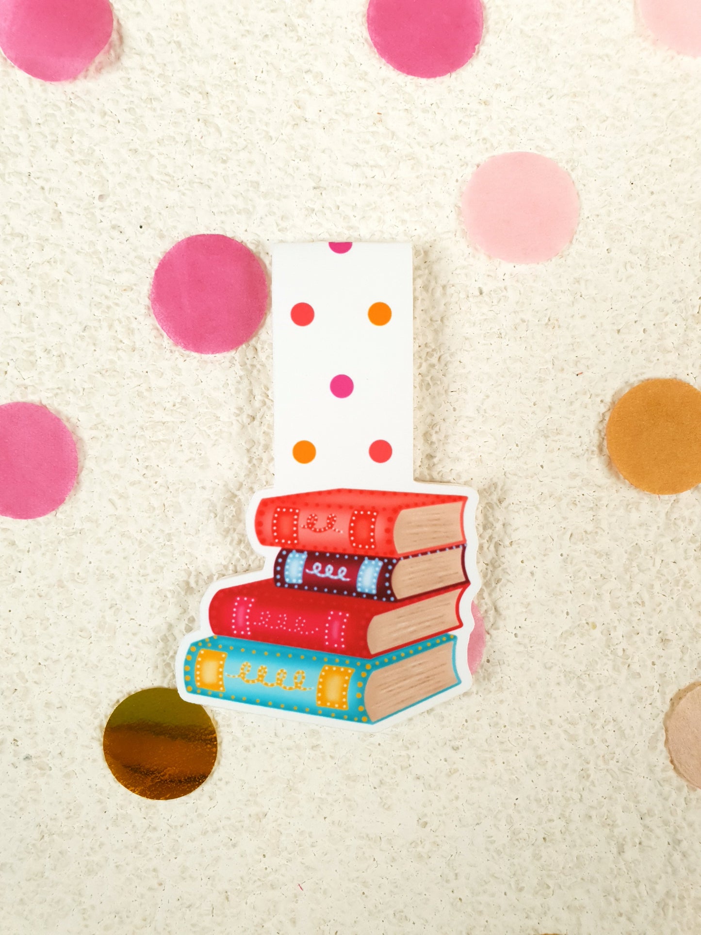 Stack of Books Magnetic Bookmark