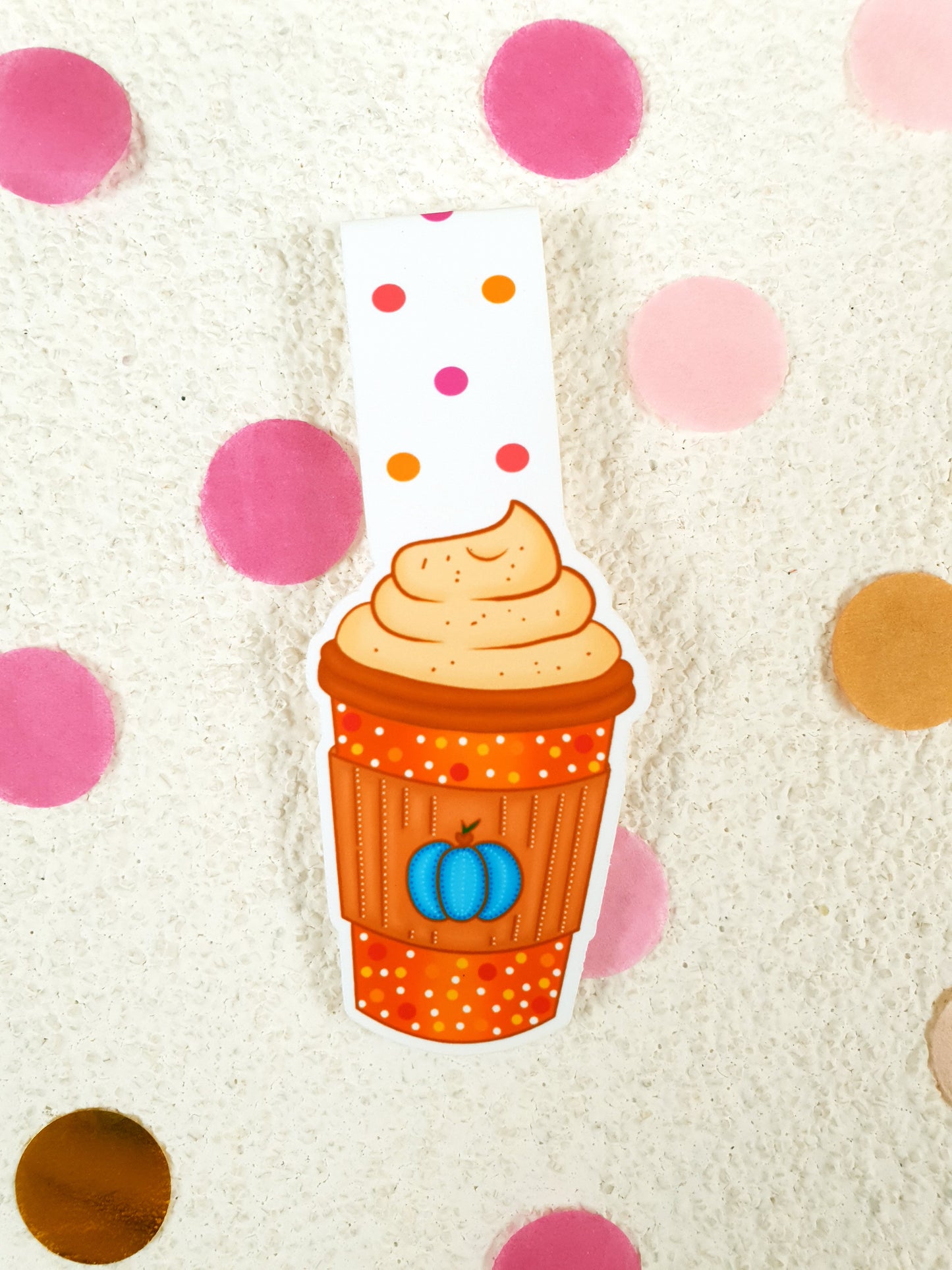Pumpkin Latte Magnetic Bookmark