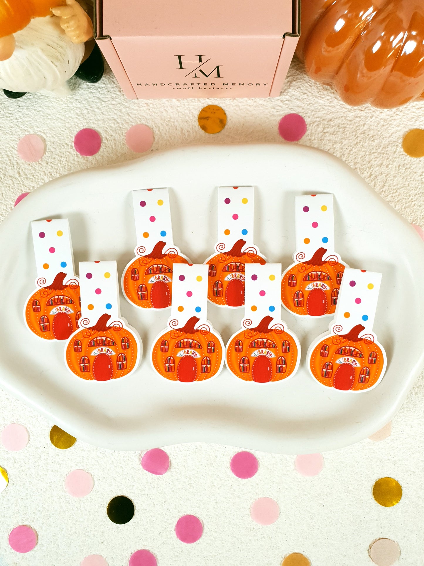 Pumpkin Library Magnetic Bookmark